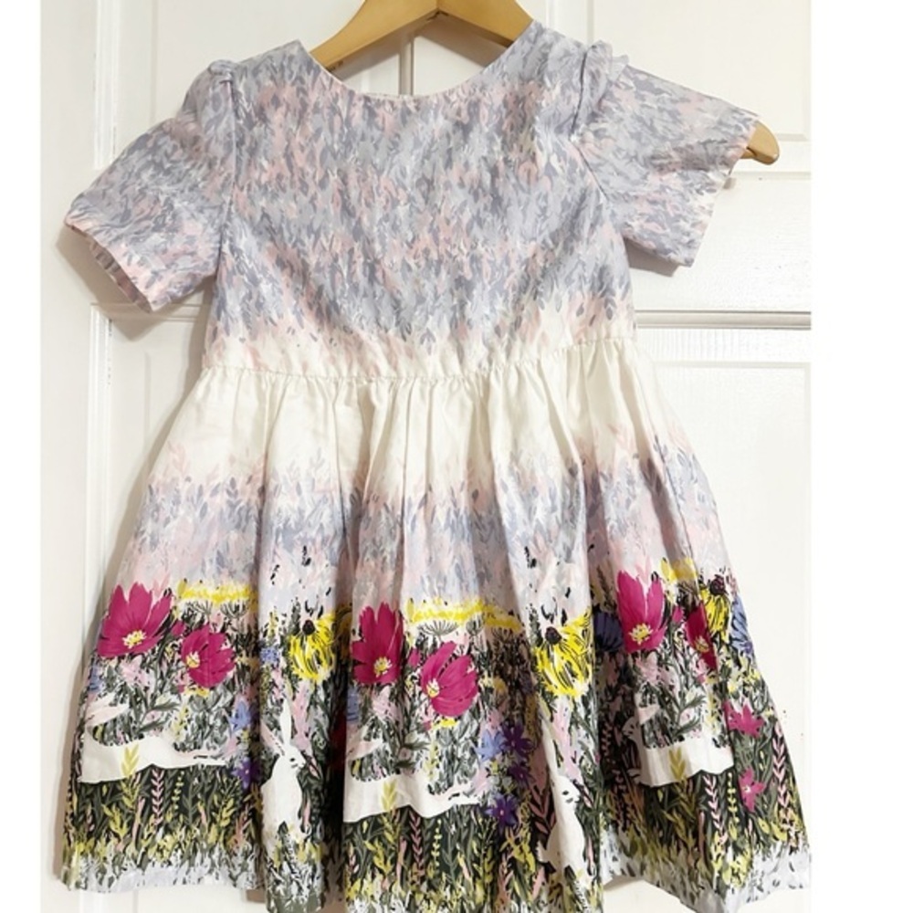 Genuine Kids By OshKosh Short Sleeve Spring Rabbit Print Dress, Sz 5T